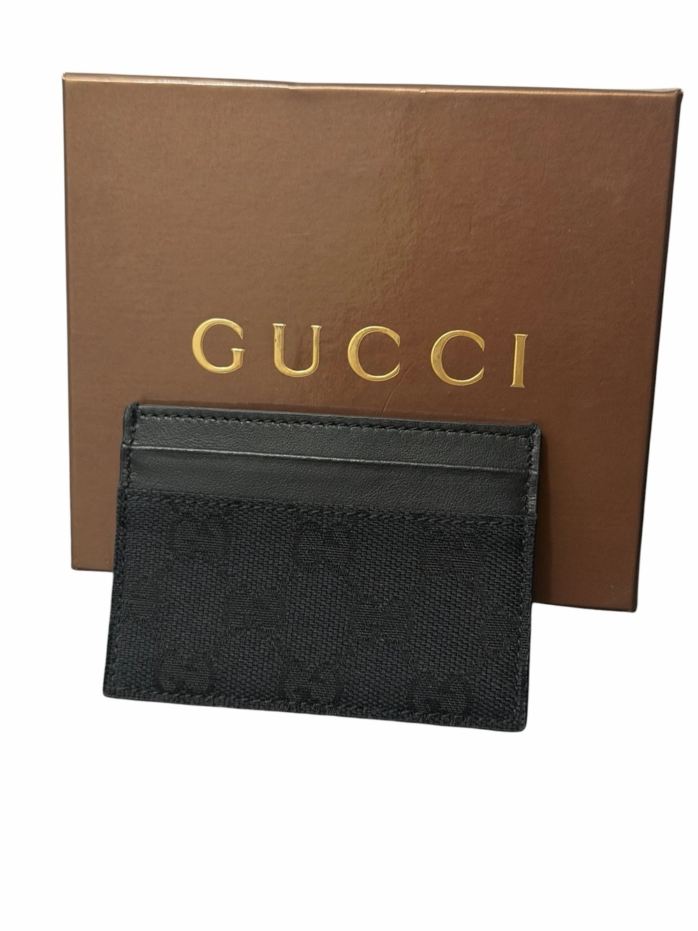Gucci Black Canvas and Leather Card Holder
